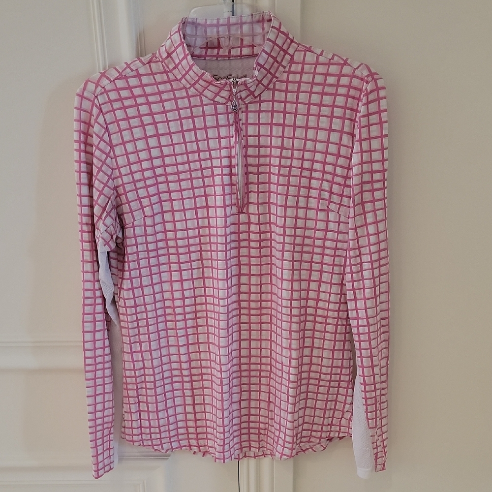 Pink Checkered Women Top
